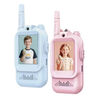 Video Walkie Talkies for Kids 2 Pack Rechargeable Intercom Walkie-Talkie 2 Screen One-Click Call Child Video Intercom